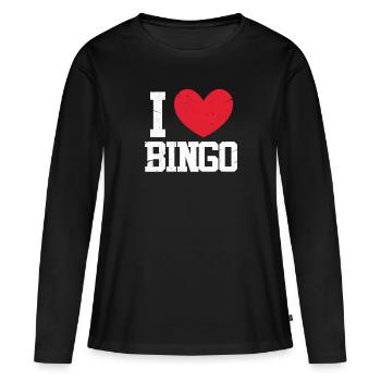 Bingo - Women's Premium Organic Long Sleeve Shirt - black - Front - Julia (174cm)