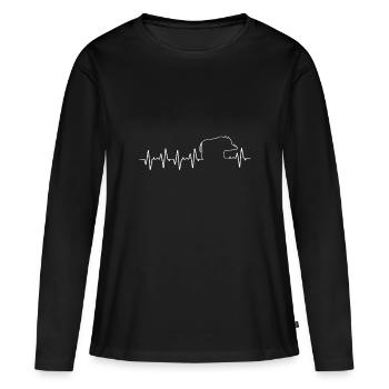 Wildschwein Keiler Herzschlag Jäger Jagen Jagd - Frauen Premium Bio Langarmshirt - Schwarz - Vorne - Julia (174cm)