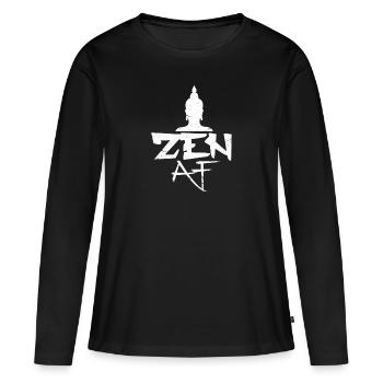 Zen - T-shirt manches longues Premium bio Femme - noir - Devant - Julia (174cm)