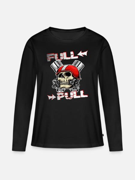 Tractor Pulling - Frauen Premium Bio Langarmshirt - Schwarz