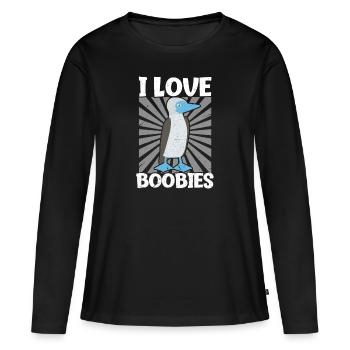 Manchot Booby Boobies - T-shirt manches longues Premium bio Femme - noir - Devant - Julia (174cm)