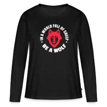 Wolf Wolves Wolfpack Nature cadeau loup-garou - T-shirt manches longues Premium bio Femme - noir - Devant - Julia (174cm)