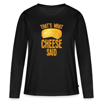 fromage - T-shirt manches longues Premium bio Femme - noir - Devant - Julia (174cm)