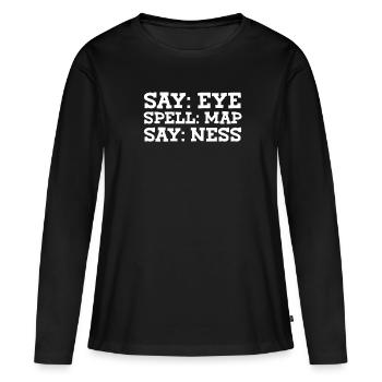 Je suis un pénis - T-shirt manches longues Premium bio Femme - noir - Devant - Julia (174cm)