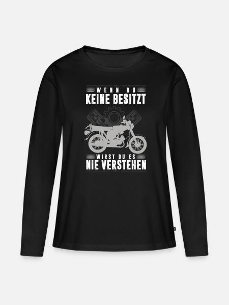 Simson DDR Moped S51 wenn du keine Besitzt, - Frauen Premium Bio Langarmshirt - Schwarz