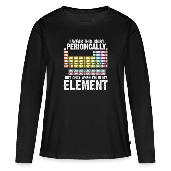 système périodique - T-shirt manches longues Premium bio Femme - noir - Devant - Julia (174cm)