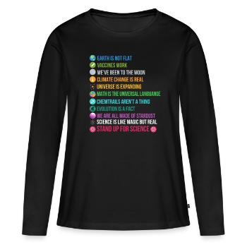 Cadeau scientifique scientifique chimie - T-shirt manches longues Premium bio Femme - noir - Devant - Julia (174cm)