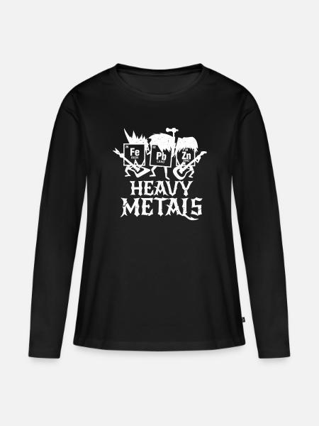 Chemie Heavy Metal Wissenschaft Eisen Geschenk - Frauen Premium Bio Langarmshirt - Schwarz