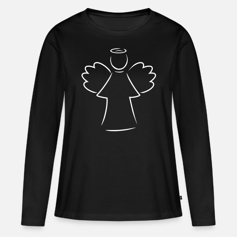 Engel - Frauen Premium Bio Langarmshirt - Schwarz