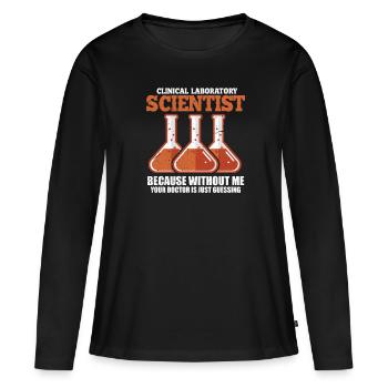 science - T-shirt manches longues Premium bio Femme - noir - Devant - Julia (174cm)