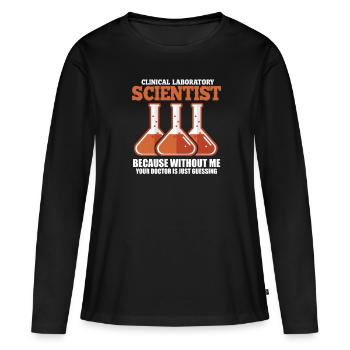 Scientifique scientifique nerd chimie cadeau - T-shirt manches longues Premium bio Femme - noir - Devant - Julia (174cm)
