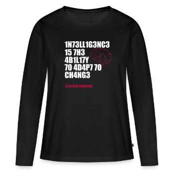 Cadeau scientifique intelligent scientifique - T-shirt manches longues Premium bio Femme - noir - Devant - Julia (174cm)