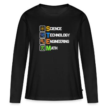 science - T-shirt manches longues Premium bio Femme - noir - Devant - Julia (174cm)