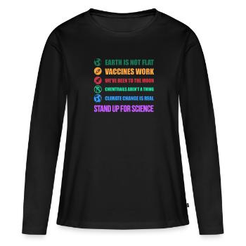 Scientifique scientifique nerd chimie cadeau - T-shirt manches longues Premium bio Femme - noir - Devant - Julia (174cm)