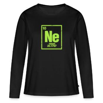 Chimie du néon - T-shirt manches longues Premium bio Femme - noir - Devant - Julia (174cm)