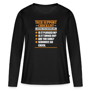 Support technique - T-shirt manches longues Premium bio Femme - noir - Devant - Julia (174cm)