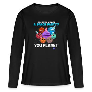 planète - T-shirt manches longues Premium bio Femme - noir - Devant - Julia (174cm)