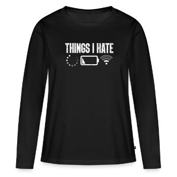 Programmeur internet informatique informatique - T-shirt manches longues Premium bio Femme - noir - Devant - Julia (174cm)