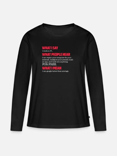 Informatiker - Frauen Premium Bio Langarmshirt - Schwarz