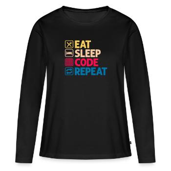 Programmierer Code Informatik Coder Geschenk - Frauen Premium Bio Langarmshirt - Schwarz - Vorne - Julia (174cm)