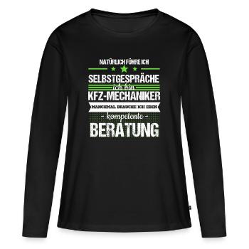 KFZ-Mechaniker Mechatroniker Automechaniker KFZ - Frauen Premium Bio Langarmshirt - Schwarz - Vorne - Julia (174cm)