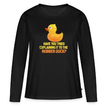 Programmierer Code Informatik Coder Geschenk - Frauen Premium Bio Langarmshirt - Schwarz - Vorne - Julia (174cm)