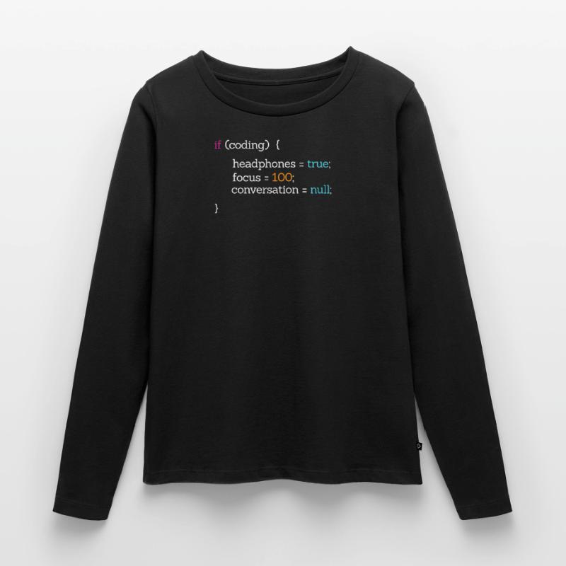 Coder Frauen Premium Bio Langarmshirt