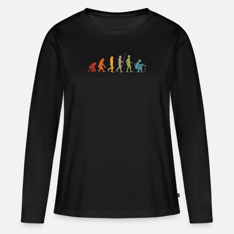 Programmierer Evolution Computer Programmieren - Frauen Premium Bio Langarmshirt - Schwarz
