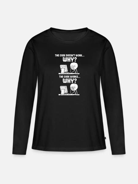 Programmierer - Frauen Premium Bio Langarmshirt - Schwarz