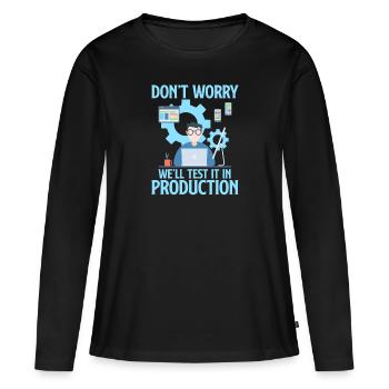 Programmeur codeur programmation informatique codeur - T-shirt manches longues Premium bio Femme - noir - Devant - Julia (174cm)