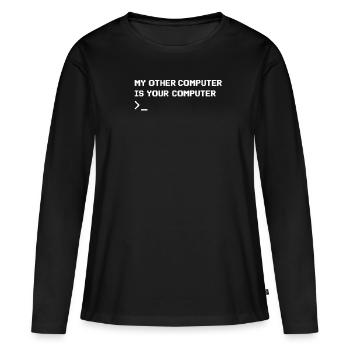 Hacker - Frauen Premium Bio Langarmshirt - Schwarz - Vorne - Julia (174cm)