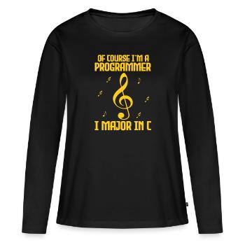 Programmierer Code Informatik Coder Programmieren - Frauen Premium Bio Langarmshirt - Schwarz - Vorne - Julia (174cm)