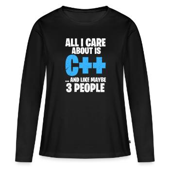 Programmierer C++ Code Coder Programmieren - Frauen Premium Bio Langarmshirt - Schwarz - Vorne - Julia (174cm)