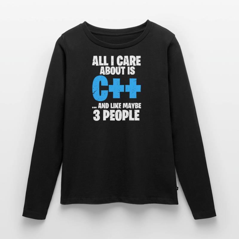 Programmierer C++ Code Coder Programmieren Frauen Premium Bio Langarmshirt
