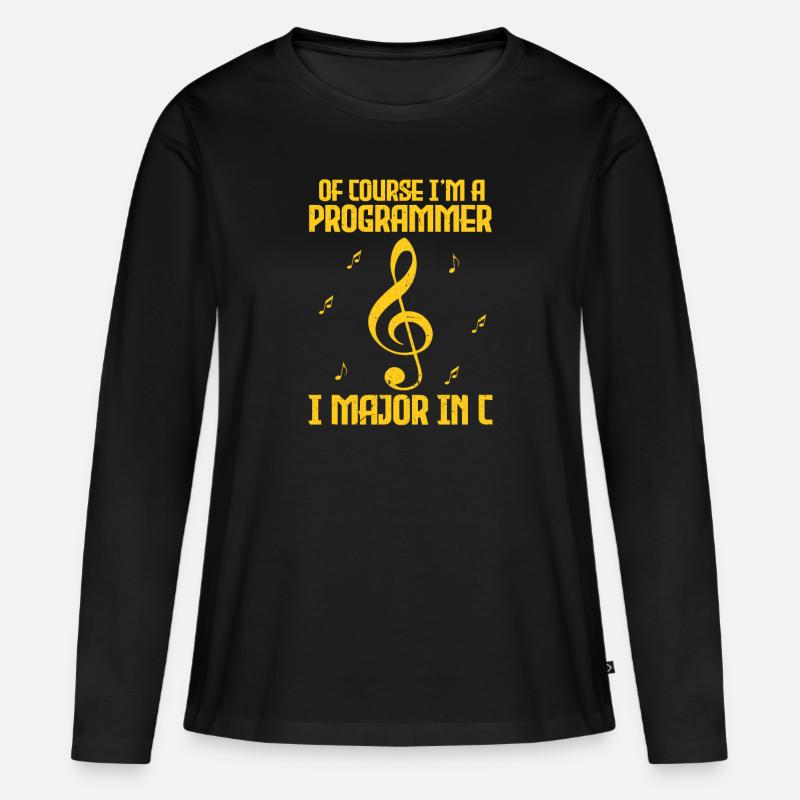 Programmierer - Frauen Premium Bio Langarmshirt - Schwarz