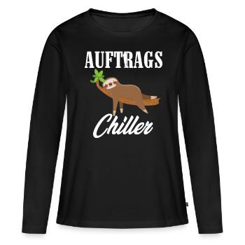 Paresse drôle, job shiller, traîner - T-shirt manches longues Premium bio Femme - noir - Devant - Julia (174cm)