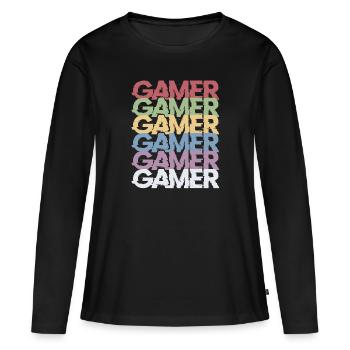 Gamer - Women's Premium Organic Long Sleeve Shirt - black - Front - Julia (174cm)