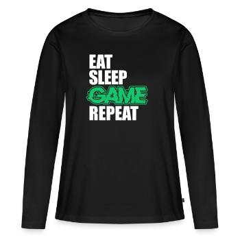 Gaming - T-shirt manches longues Premium bio Femme - noir - Devant - Julia (174cm)