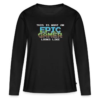 Gamer - Women's Premium Organic Long Sleeve Shirt - black - Front - Julia (174cm)