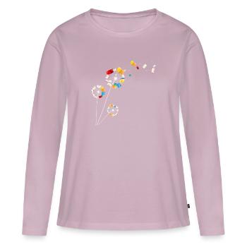 lire - T-shirt manches longues Premium bio Femme - rose poudré - Devant - Julia (174cm)