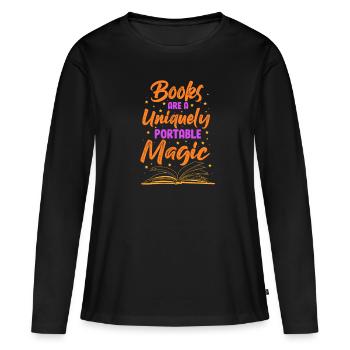 lire - T-shirt manches longues Premium bio Femme - noir - Devant - Julia (174cm)