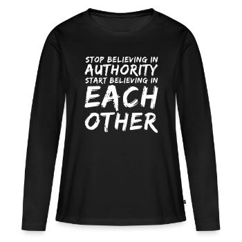 Autorité d'anarchisme anarchiste anarchiste - T-shirt manches longues Premium bio Femme - noir - Devant - Julia (174cm)