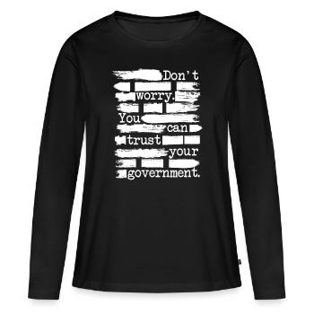 Anarchiste Anarchisme Anarchie Censure blanc - T-shirt manches longues Premium bio Femme - noir - Devant - Julia (174cm)