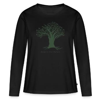 respecte notre nature - T-shirt manches longues Premium bio Femme - noir - Devant - Julia (174cm)