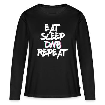 Eat Sleep DNB Répéter la danse musicale - T-shirt manches longues Premium bio Femme - noir - Devant - Julia (174cm)