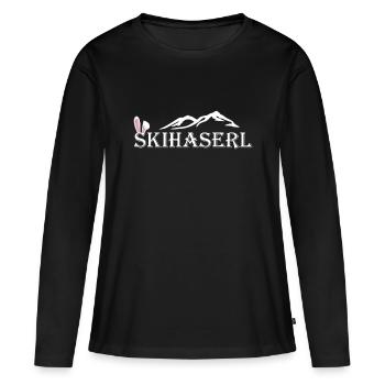 Skihase Skihaserl Apres Ski - Frauen Premium Bio Langarmshirt - Schwarz - Vorne - Julia (174cm)