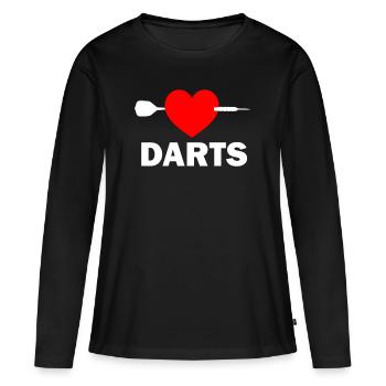 Fléchettes fléchettes fléchettes fléchettes tournoi fléchettes fléchettes - T-shirt manches longues Premium bio Femme - noir - Devant - Julia (174cm)