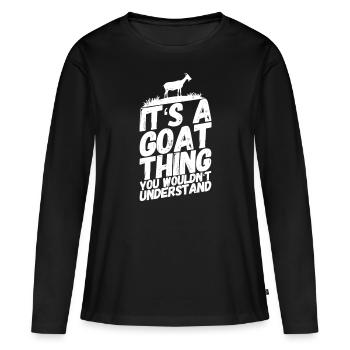 Chèvre bouc bouc comprendre les paroles - T-shirt manches longues Premium bio Femme - noir - Devant - Julia (174cm)