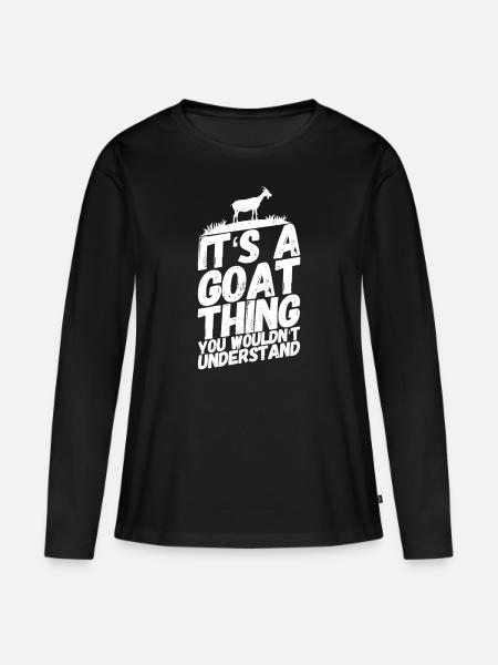 Ziege Ziegenbock Sprüche Verstehen - Frauen Premium Bio Langarmshirt - Schwarz