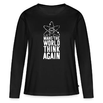 Nerd nerds pensant dire - T-shirt manches longues Premium bio Femme - noir - Devant - Julia (174cm)